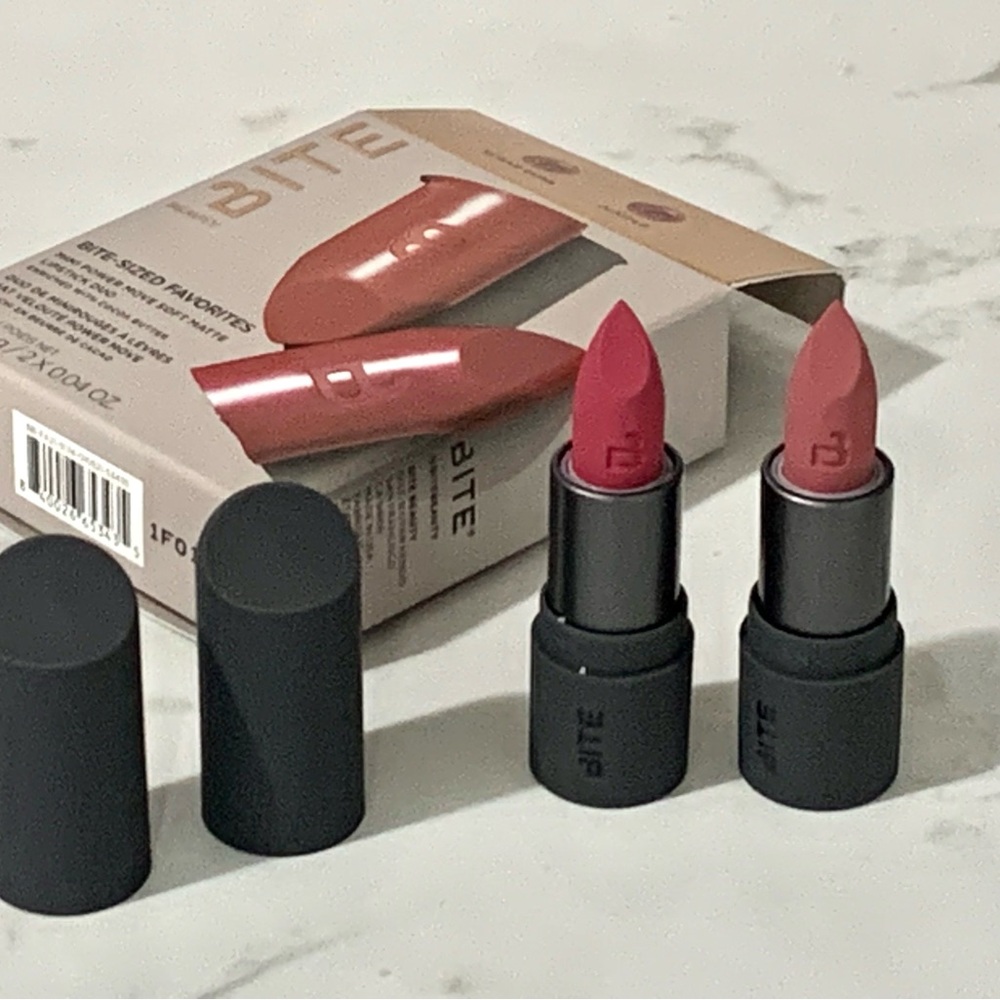Bite Beauty Mini Lipstick Duo: Sugar Buns & Juniper NIB